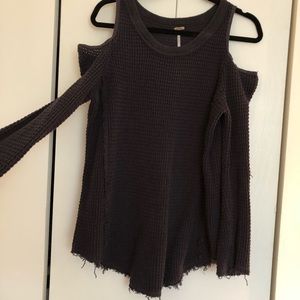 Free people cold shoulder knit sweater